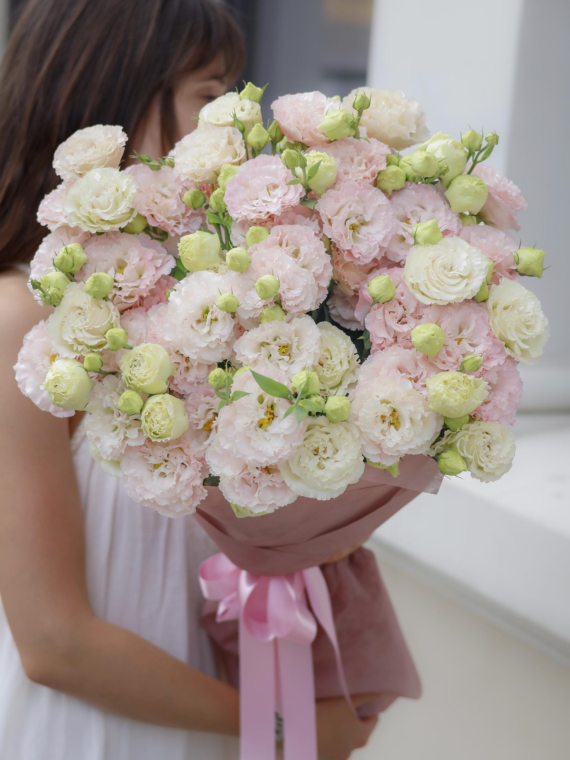 Букет от розови еустоми No. 318 - Букет от розови еустоми от свежи цветя, доставка в София, снимка 4