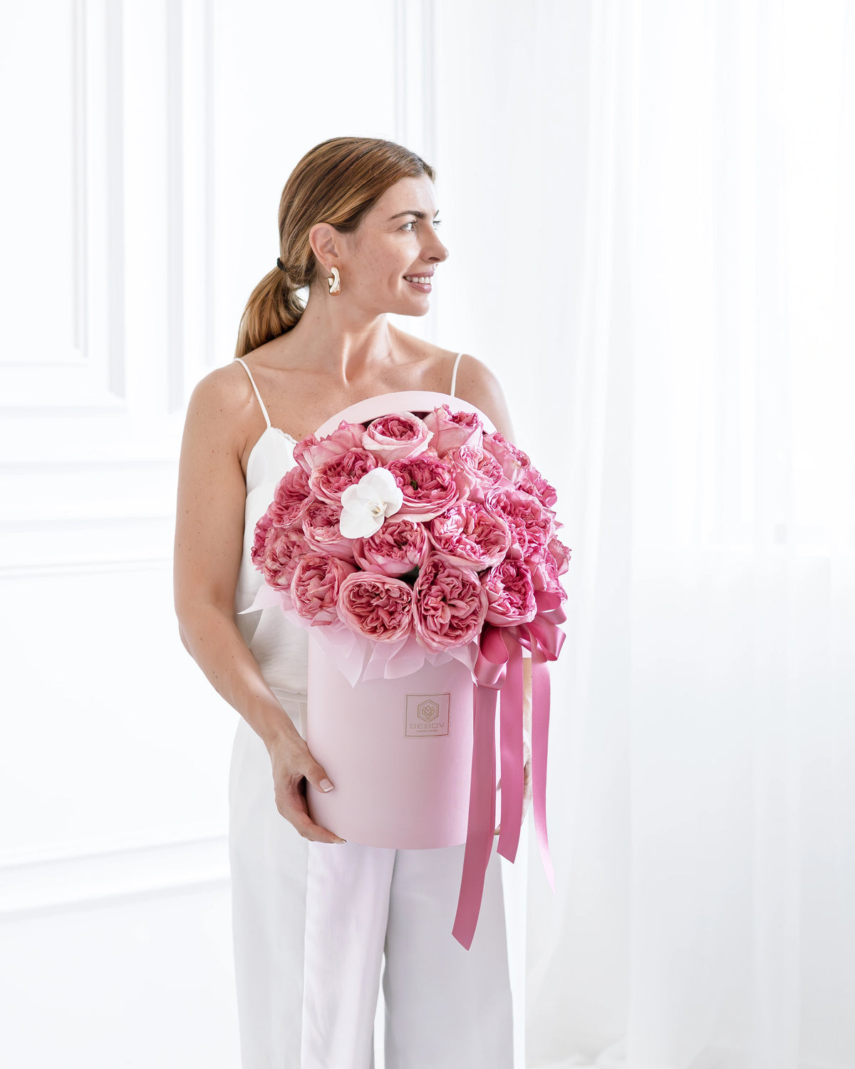 Кутия Pink X-pression Signature No. 570 от GEBOV Flowers — снимка 5