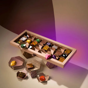 La Fève Anniversary — gift box and individual chocolate bonbons
